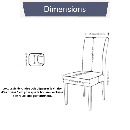 Dimensions Housse De Chaise PU Cuir | Housse Moderne